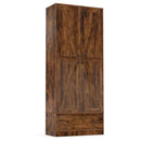 72 Inch Tall Kitchen Pantry Cabinet Farmhouse Wooden Cupboard with 2 Doors by LJGDeals