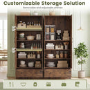 72 Inch Tall Kitchen Pantry Cabinet Farmhouse Wooden Cupboard with 2 Doors by DirectDeals
