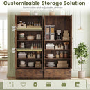 72 Inch Tall Kitchen Pantry Cabinet Farmhouse Wooden Cupboard with 2 Doors by LJGDeals