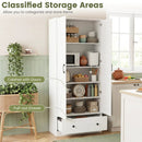 72 Inch Tall Kitchen Pantry Cabinet Farmhouse Wooden Cupboard with 2 Doors by DirectDeals
