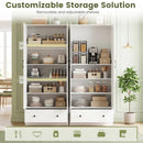 72 Inch Tall Kitchen Pantry Cabinet Farmhouse Wooden Cupboard with 2 Doors by LJGDeals