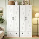 72 Inch Tall Kitchen Pantry Cabinet Farmhouse Wooden Cupboard with 2 Doors by LJGDeals