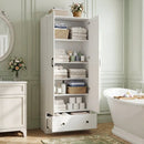 72 Inch Tall Kitchen Pantry Cabinet Farmhouse Wooden Cupboard with 2 Doors by LJGDeals