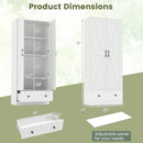 72 Inch Tall Kitchen Pantry Cabinet Farmhouse Wooden Cupboard with 2 Doors by LJGDeals