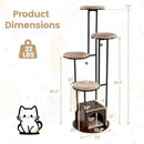 72-Inch Multi-Level Cat Tree with Condo and Perches by LJGDeals