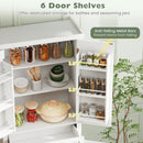 72" Tall Kitchen Pantry Cabinet with 4 Fluted Doors - White by LJGDeals