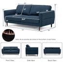 72 Inch Small Fabric Loveseat Sofa Couch with Wood Legs by LJGDeals
