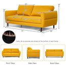 72 Inch Small Fabric Loveseat Sofa Couch with Wood Legs by LJGDeals