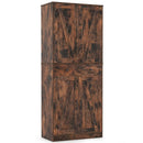 72 Inch Tall Modern Farmhouse Cupboard Cabinet with 4 Barn Doors by LJGDeals
