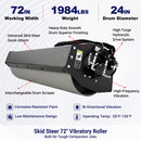 Greatbear 72" Skid Steer Vibratory Roller 24" Smooth Drum Attachment