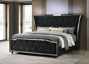Lorient California King LED Upholstered Bed Black