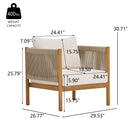 Outdoor Club Chair with Acacia Wood Frame in Teak Look by HouseOfZazla