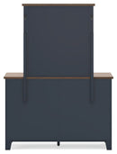 Landocken - Dresser and Mirror - Brown / Blue