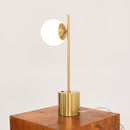 Ethereal - Modern Small Table Lamp, Desk Lamp Fixture With Globe Shade - Gold / White by HouseOfZazla