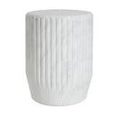 Outdoor Cicci Carved Side Table, White