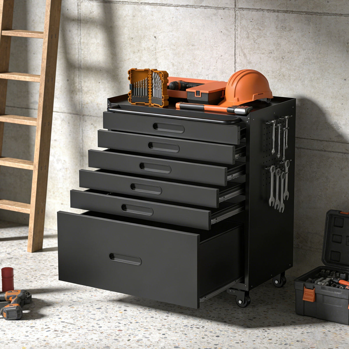 Rolling Tool Cabinet Heavy Duty Garage Storage With Lockable Doors, photo 9 of 16