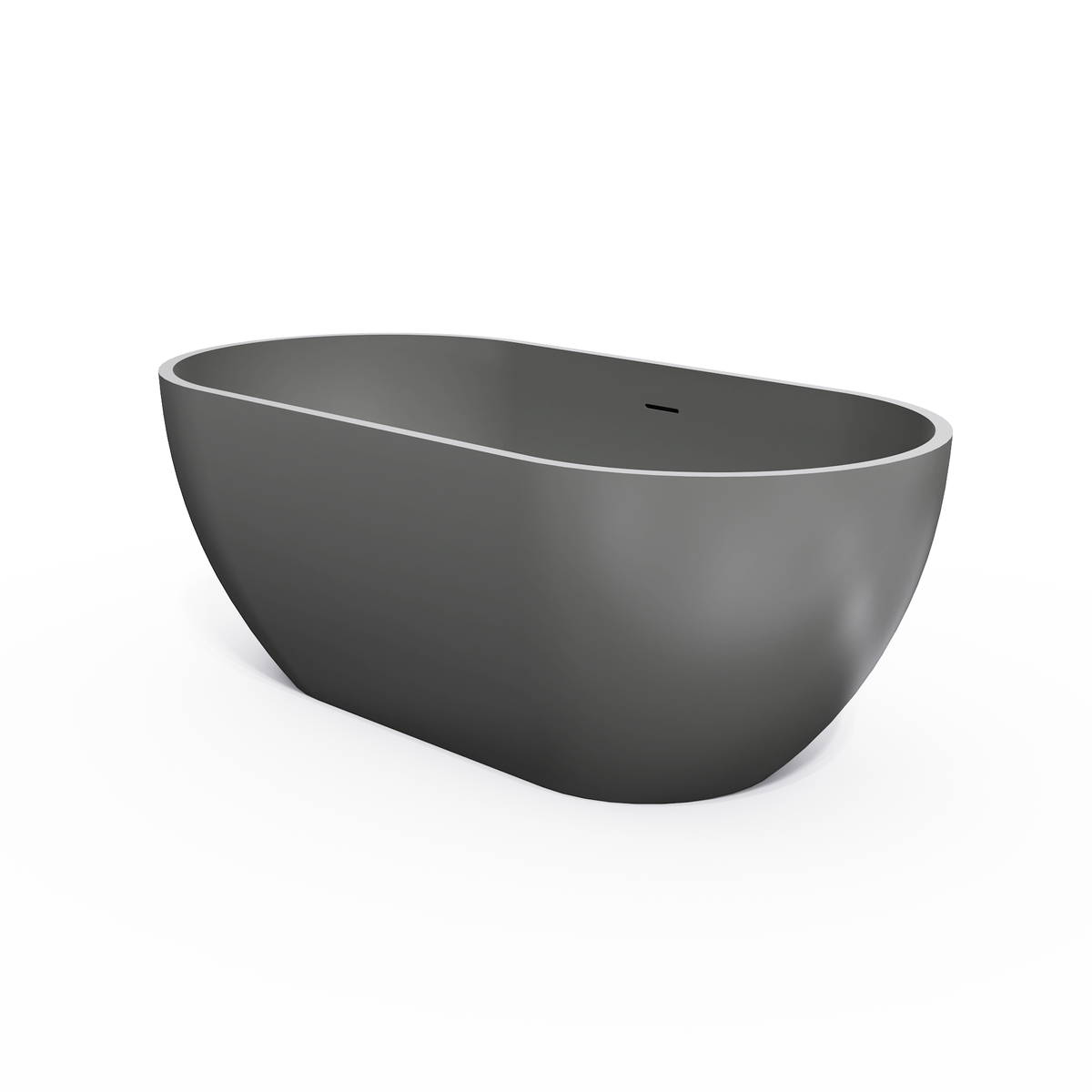 59 Inch Solid Surface Oval Freestanding Bathtub, photo 5 of 10