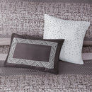 7 Piece Jacquard Comforter Set Grey/Taupe Cal King