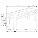 Erskin - Upholstered Dining Bench With Button Tufted Cushion - Dark Gray by HouseOfZazla