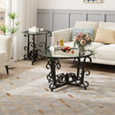 3 Piece Coffee Table Set With Tempered Glass Surface - Black by Unique Piece Furniture