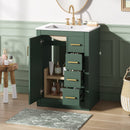 24" Bathroom Vanity with Integrated Ceramic Sink and Storage by HouseOfZazla
