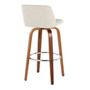Toriano - Contemporary, Fixed Height Barstool Swivel & Round Footrest (Set of 2)