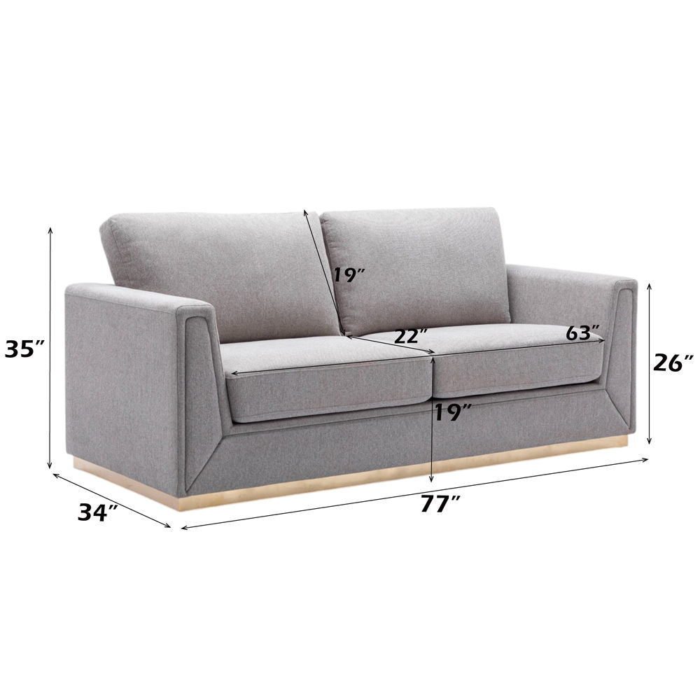 Valin - Sofa - Gray Linen, photo 3 of 6