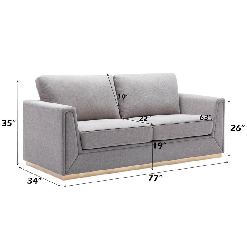 Valin - Sofa - Gray Linen, photo 3 of 6