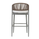 Outdoor Bar Height Metal Frame Counter Stools with Scallop-Shaped Backrest & Water-Resistant Cushions by HouseOfZazla