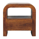 Solid Wood Darcy Nightstand, 1 Drawer and Open Shelf, Chestnut