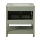 Elegant Bathroom Vanity With Ceramic Sink And Versatile Storage by HouseOfZazla