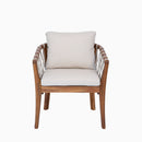 Outdoor Dining Chairs Set for 2, Acacia Wood Frame with Teak Finish by HouseOfZazla