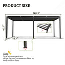 8640E Louver Pergola 10x19ft Aluminum Frame & Steel Louvers