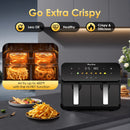 10QT Dual Air Fryer with 2 × 5QT Double Basket and SyncCook by HouseOfZazla