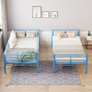 Bunk Bed, Convertible To 2 Separate Twin Size Beds & Full Length Guardrail & Ladder, No Box Spring Needed - Blue by HouseOfZazla