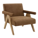 Zoey - Accent Chair - Chocolate Suede & Oak by Unique Piece Furniture