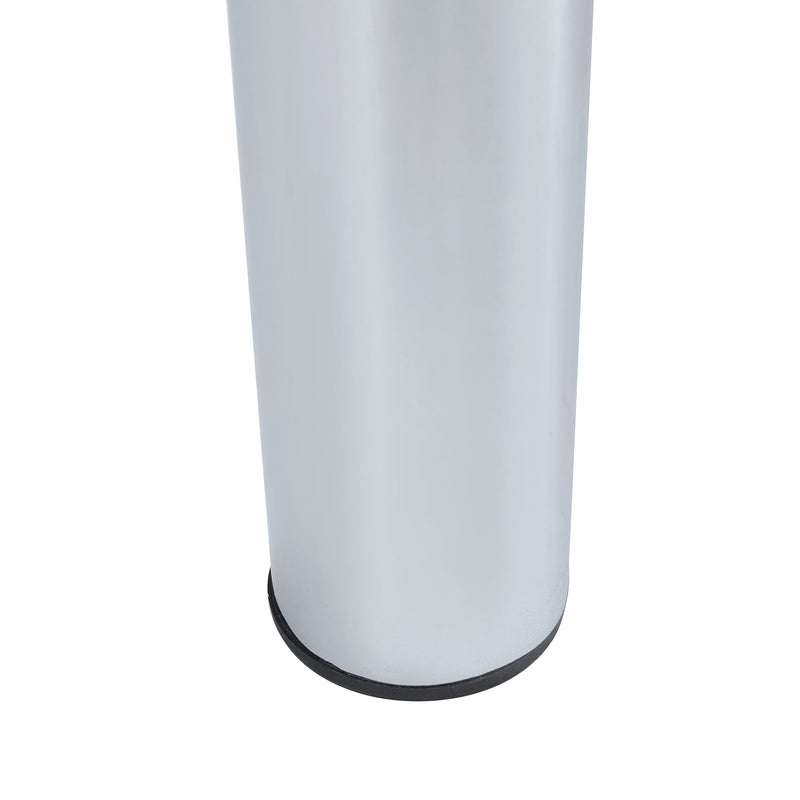 A modern minimalist style glass dining table. Transparent tempered glass tabletop with a thickness of 0.3 feet and silver metal legs. Suitable for restaurants and living rooms. 63 "x 35.4" x 30"