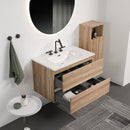 Gloria 30" Wall Mounted Rough Oak Bathroom Vanity by HouseOfZazla