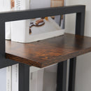 4 Tier Office Bookcase Shelf Rustic Wood Metal Bookshelves Freestanding Open Book Shelf, Industrial Tall Corner Bookcase Easy to Assemble for Home Office, Living Room and Bedroom