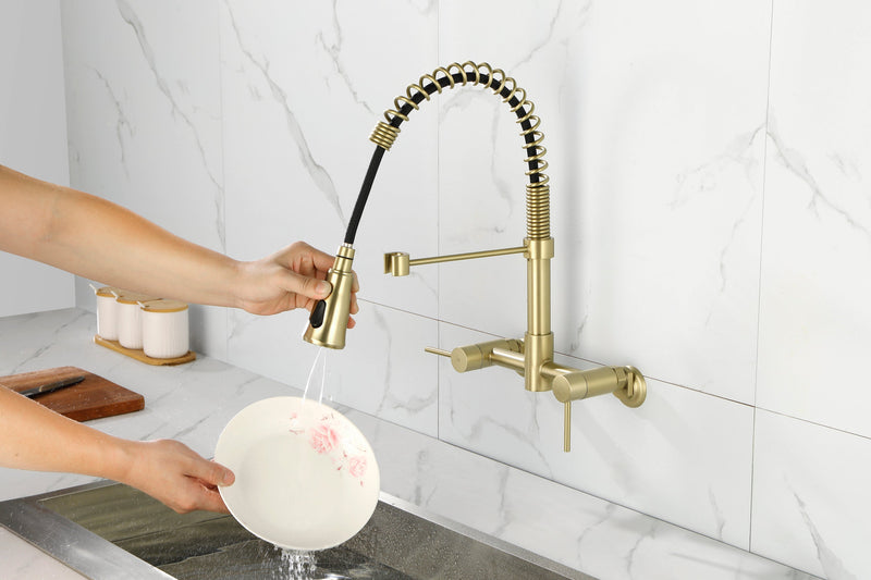 3 Functions Wall Mounted Bridge Kitchen Faucet