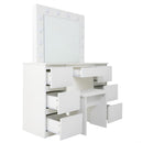 Large Vanity Tables With Mirror And Light - Matte White by HouseOfZazla