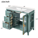Bathroom Vanity with 3 Drawers and 2 Soft-Close Doors Cabinet - Lake Green by HouseOfZazla