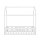Wood House Bed With Fence And Door by HouseOfZazla