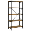 Avon - 2 Piece Computer Desk And Bookcase With 3 Drawers - Rustic Brown