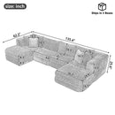Modular Sectional Sofa, Boneless Couch With 2 Movable Ottomans by HouseOfZazla