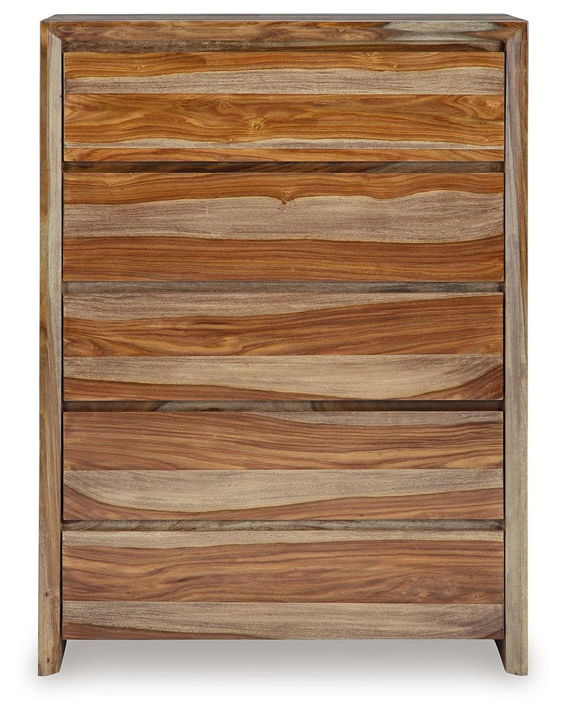 Dressonni - Five Drawer Chest - Brown, photo 4 of 7