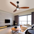 Ceiling Fan With Reversible DC Motor, LED Light, Solid Blades, Remote Control by Unique Piece Furniture