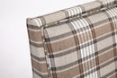 Upholstered Accent Chair with Brown Linen Fabric and Nailhead Trim by HouseOfZazla