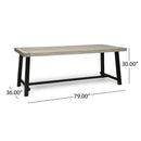 Equilibrium - Outdoor Dining Table With Wooden Frame And Slat Top
