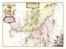 Vintage Map of Southern Scotland 1665